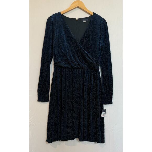 NEW Tommy Hilfiger Velvet Burnout Dress Womens Size 10 Paisley Black Whimsigoth - Picture 2 of 15